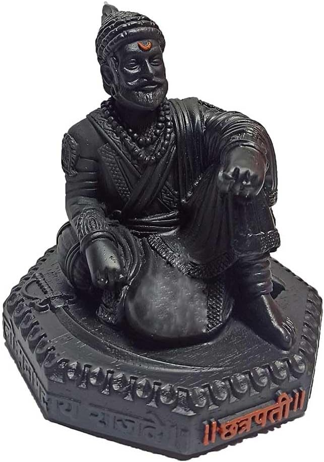 Polyresin Chhatrapati Shivaji Maharaj The Legend of Maharashtra Statue Matte Finish Polygon Shaped