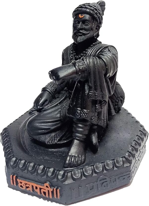 Polyresin Chhatrapati Shivaji Maharaj The Legend of Maharashtra Statue Matte Finish Polygon Shaped - Image 2