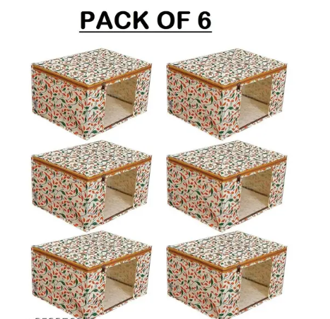 Premium Quality Printed Non Woven Saree Cover Storage Bags for Clothes with Premium Quality Combo Offer Saree Organizer for Wardrobe/Organizers for Clothes/Organizers for Wardrobe(SET OF 6)