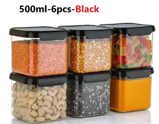 Unbreakable Air Tight Modular Kitchen Plastic Airtight Container/Diamond container Set – 500 ml Diamond Container(Pack of 6)