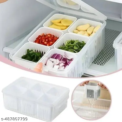 Multi Storage Boxes Freezer Storage Containers, Container for Kitchen Storage Set, Storage in Kitchen, Vegetable Storage, Draining Crisper Refrigerator Food Boxes