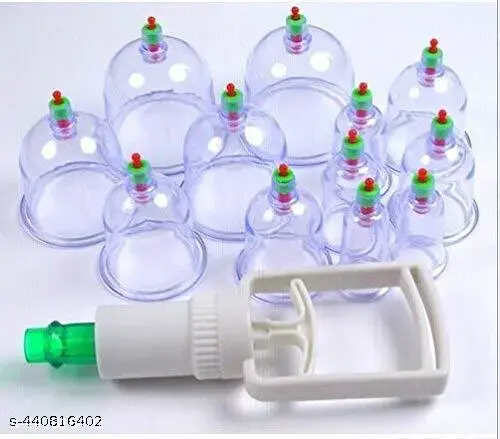 12 Pcs Massage Cans Cups Vacuum Cupping Kit Pull Out Vacuum Apparatus Therapy Relax Massager Body Suction Pumps Hijama Cupping Kit Set