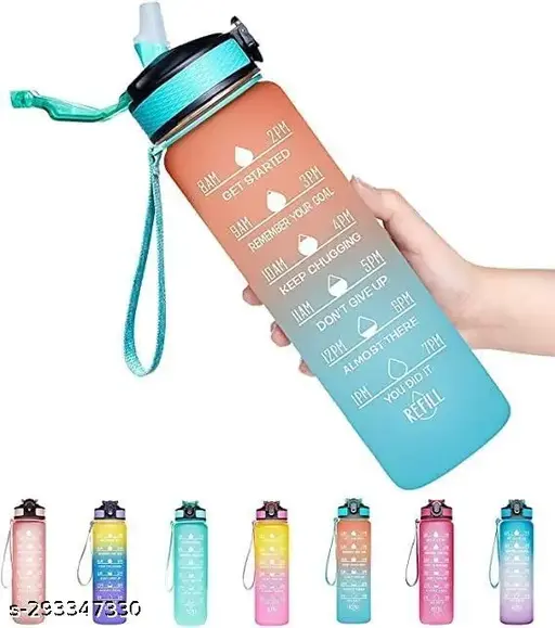 Indigo Water Bottle – 800ml Motivational Time Marker, LeakproofDurable BPA-Free Non-Toxic Sipper Water Bottle for Office, Gym & School (800 ml, Pack of 1, Multicolor)