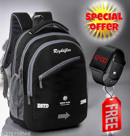 Fashion World 30 Liter stylish men bags men backpack men,s bags school bags college bags men bag stylish with free led watch