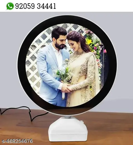 Cp Bigbasket Magic Mirror Photo Frame with Light Photos Gift Personalized Customized Frames for Valentine’s Day Gifts, Anniversary gift , Birthday