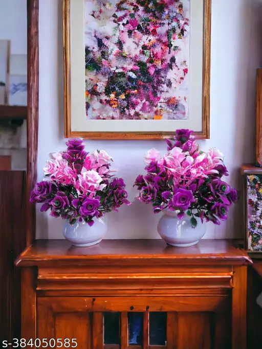 Unique Artificial flowers pot for home decoration, Artifical plant for home décor,Artificial flowers for Décor,Decorating flowers Flowers for Gifts Etc(Combo pack of 2)