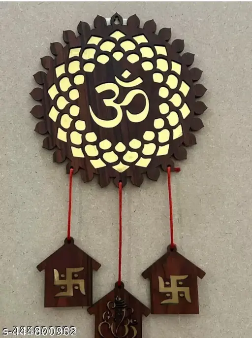 OM home Design Wall Hanging| Wooden Art Decoration Item| Decorative Wall Hanging| Home Décor| Home| Office| Modern Art| Pack of 1