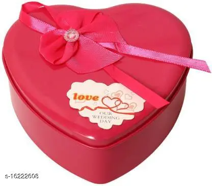 Unique – Heart Box For Gf ,Bf Cute Gift For Couples Artificial Heart Shape Gift Box And (1 Teddy & 3 Rose) 12 Cm Long