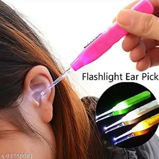 LED Flashlight Earpick for Ear wax remover and cleaner, Ear cleaning tools for kids and adults (Pack of-2, Multicolor)