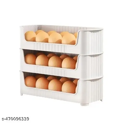 Egg Dispenser Box, 3-Tier Egg Storage Box for Fridge, Holds upto 30 Eggs, Egg Rolling Dispenser for Easy Access, Ideal Egg Tray Box for Organized Storage