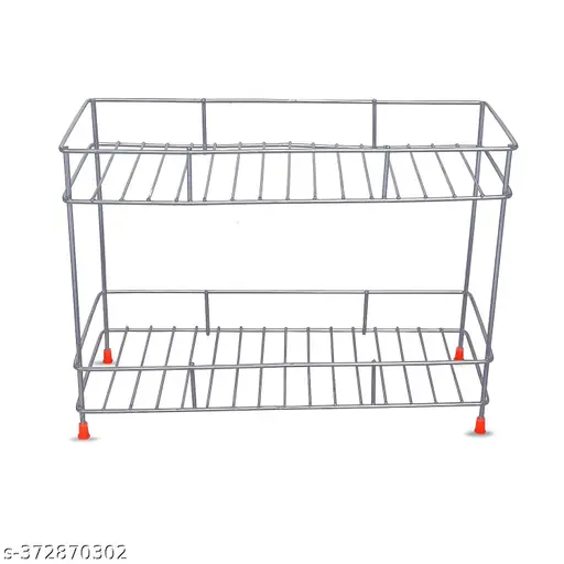 Stainless Steel Multi-Purpose 2 Tier Kitchen Rack | Spice Dabba Rack | Kitchen Organizer | Kitchen Stand | Cosmetic Organizer