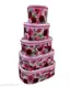 SPMART (Set of 5) Fashionable Rose Printed High quality Makeup Kit box, Storage Case JEWELRY KIT Vanity Box
