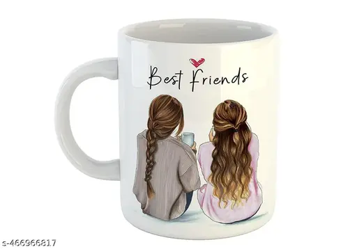 Sai Designs Best Friends Printed Coffee Mug 330 ml | Gift for Best friend |Girls