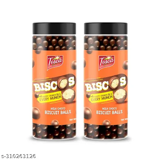 Tosca Biscos Chocolate Biscuit Balls – Chocolate Munchies 150g Pack Of 2 Jar