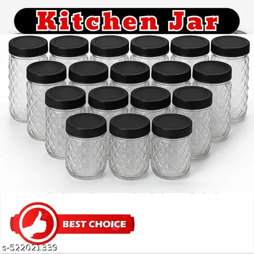 Kitchen Storage containers Jars of Tea, Coffee, Sugar, Spice, Pickle and More Kitchen Grocery Storage Container – Black (Storage Container 18 Pcs)