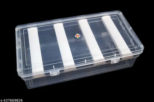 Multipurpose Transparent Accessories Plastic Storage Box With 4 Detachable Rods For Women and Girls
