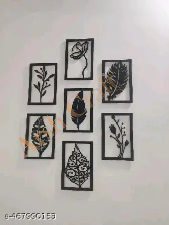 Arsh Craft Wooden Wall Decor Hangings (Set of 7) – Black Festive Toran for Living Room, Bedroom, Kitchen, Office | Wall Decor | Wall Art | Wall Hangings | Decorative Wall Items | Unique Home Decor | Decorative Gifts for Home