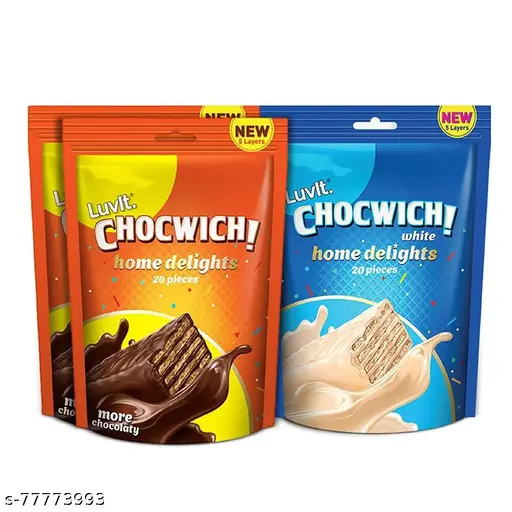 LuvIt Chocwich & Chocwich White Home Delights Wafer Chocolates | Crunchy & Delicious | Homepack | Gift Combo Bars Pack of 3 – 170g Each Chocolate Gifts